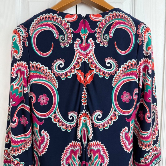 Laundry by Shelli Segal Dress Paisley Print 3/4 Sleeve Square Neck Womens - Picture 4 of 12